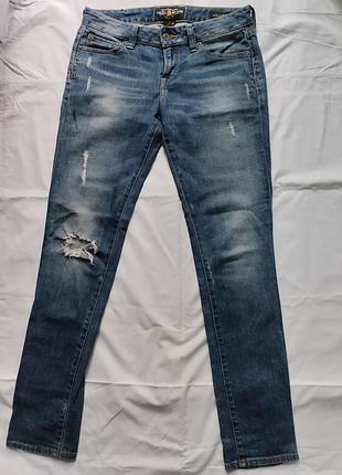 Джинси жіночі lucky brand блакитні з деніму з потертостями, розмір 28