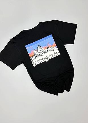 Мужская футболка patagonia черная патагония хлопковая xl (b)