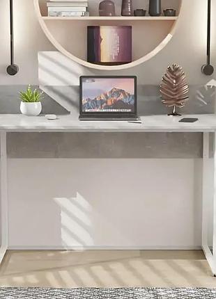 Письмовий стіл скай ferrum-decor 100 см білий метал/дсп бетон frd-106670