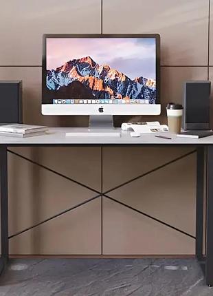 Письмовий стіл ferrum-decor дейв 1200x600x750 мм, чорний метал, дсп бетон 16 мм (frd-106440)