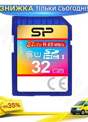 Ku карта памяти sdhc universal fit 32гб silicon power elite 10 uhs-i u1 до 85мб/с для фото и видео съе uni2l_k