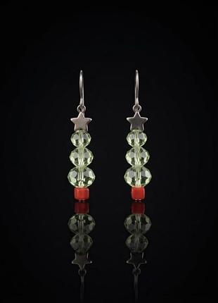 Серьги елочки, сережки, елки, ялинки