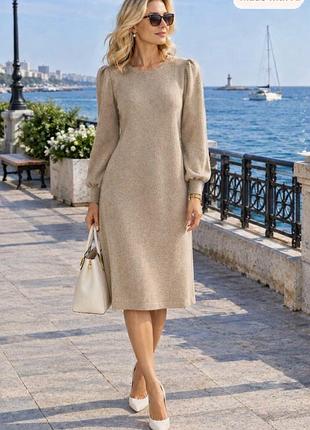 Мягкое шерстяное вязаное платье 👗