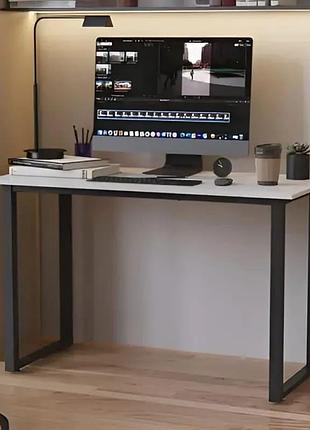 Письменный стол кнап 2 ferrum-decor 750x1000x700 черный металл дсп белый 16 мм (frd-106410)