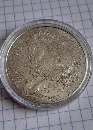 Сувенирная монета гороскоп лев 40 мм 4