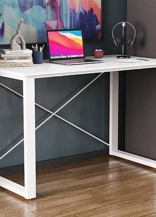 Письмовий стіл ferrum-decor драйв 1400x750 мм, білий метал та дсп, frd-103206