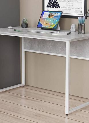 Письмовий стіл коді ferrum-decor 75x140x60 см, білий металл/дсп бетон 32 мм (frd-106595)