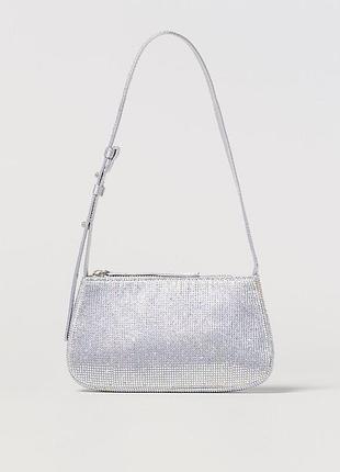 Сумка для дівчаток, срібляста, в стразах zara