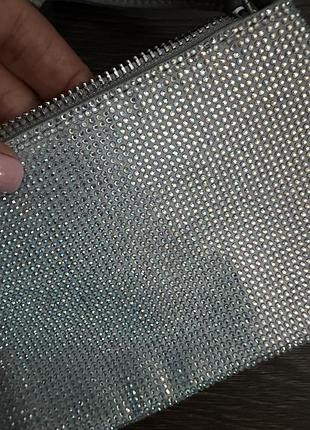 Сумка для дівчаток, срібляста, в стразах zara 3