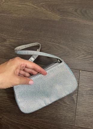 Сумка для дівчаток, срібляста, в стразах zara 2