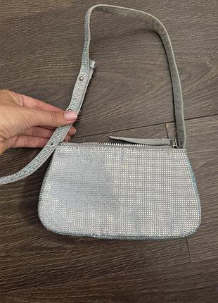 Сумка для дівчаток, срібляста, в стразах zara 4