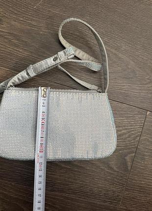 Сумка для дівчаток, срібляста, в стразах zara 9