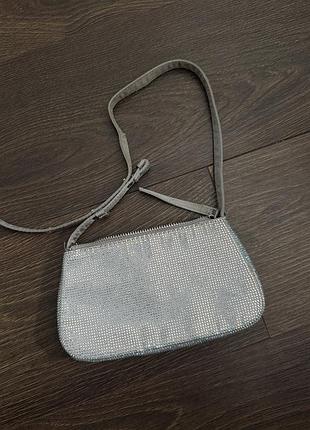 Сумка для дівчаток, срібляста, в стразах zara 8