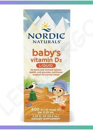 Уцінка* жидкий вітамін d3 для дітей baby's vitamin d3 liquid 22.5 мл *пошкоджена банка для здорового р sku_2024-11-0955