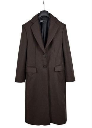 Трендове шоколадне пальто zara oversize