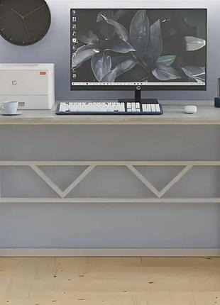 Письмовий стіл райан ferrum-decor: білий метал, дсп бетон 32 мм (750x1400x700) frd-106505