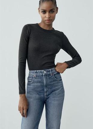 Лонгслів жіночий zara сірий