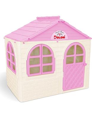 Ігровий будиночок doloni toys малий будиночок зі шторами маленький світло-рожевий (02550/14)