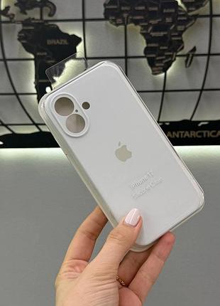 Чохол закрита камера silicone case з мікрофіброю для iphone 17, якісний чохол з мікрофіброю для айфон 17 (білий)