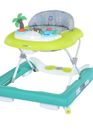 Ходунки el camino paradise 3в1 із музичною ігровою панеллю tropical green (me1103gr)