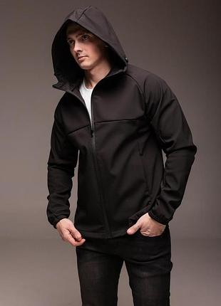 Куртка soft shell на флісі чорна xl 3