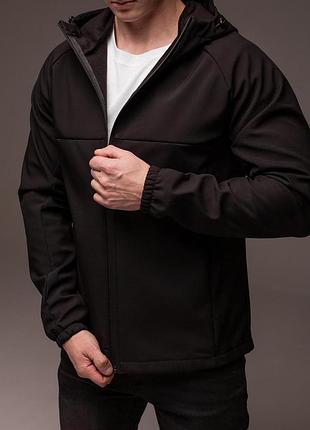 Куртка soft shell на флісі чорна xl 4