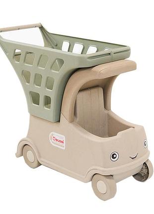 Візок doloni toys для ляльок і пупсів з кошиком eco зелений (01540/01eco)