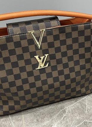 Сумка жіноча louis vuitton damier ebene коричнева в клітинку