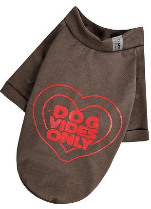 Футболка dog vibes шоколад f-93