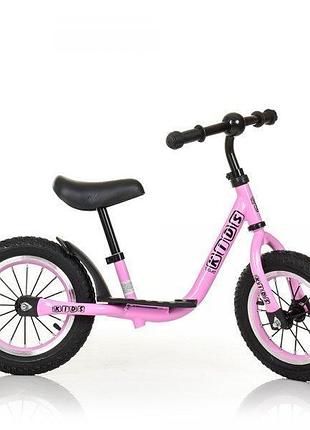 Дитячий біговел profi kids 12" з надувними колесами рожевий (m4067a-4)