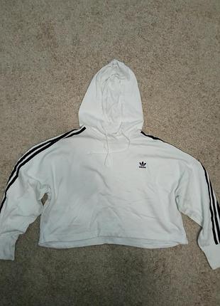 Світшот жіночий adidas білий з капюшоном