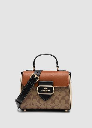 💎 coach morgan top handle in signature canvas brown