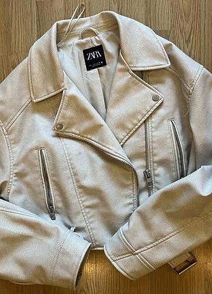 Куртка жіноча zara косуха бежева