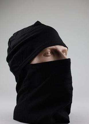 Тактична балаклава для військових літня чорна