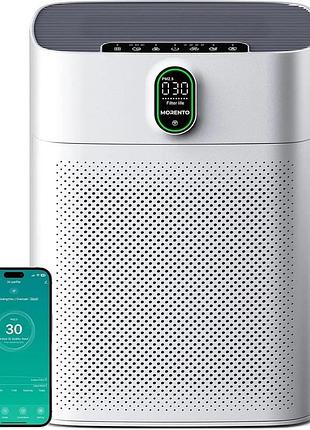 Умный очиститель воздуха morento hy4866-wf для больших помещений до 100м² с hepa фильтром и таймером