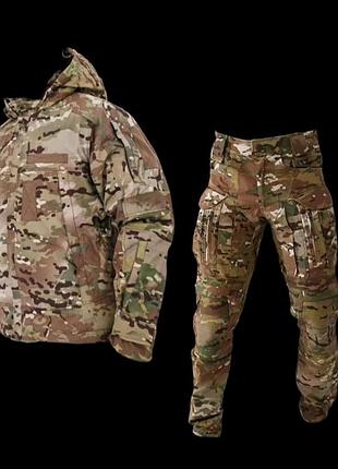 Тактический костюм зимний для военные куртка niсo подкладка omni-heat + брюки nyco с наколенниками и съемный флис на молнии, до