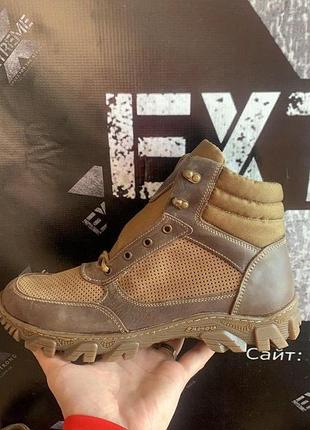 Тактические ботинки летние для военных nubuck перфорация койот