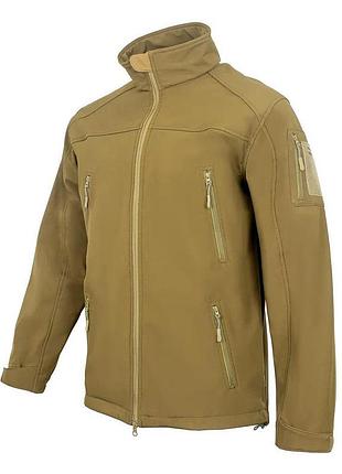 Тактична куртка демісезонна для військових softshell, фліс від -10 до +15 °с койот