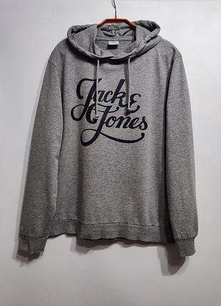 Jack&jones серое худи, толстовка