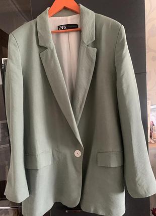 Жіночий жакет zara світло-оливковий, розмір 50-52