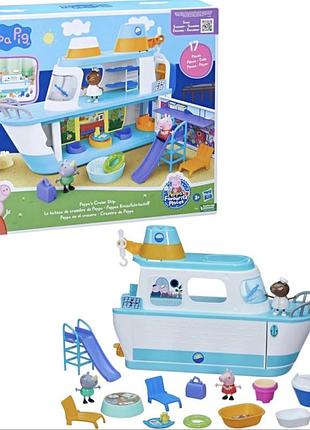 Ігровий набір peppa pig cruise ship — круїзний лайнер свинки пеппи, 3 рівні, 3 фігурки, аксесуари