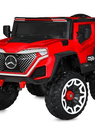 Електромобіль mercedes 1х12v10ah 4х25w із світло-звуковмим ефектами червоний (m5912eblr-3)