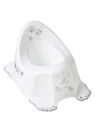 Горщик дитячий tega сови антиковзаючий музичний білий (po-047-103)