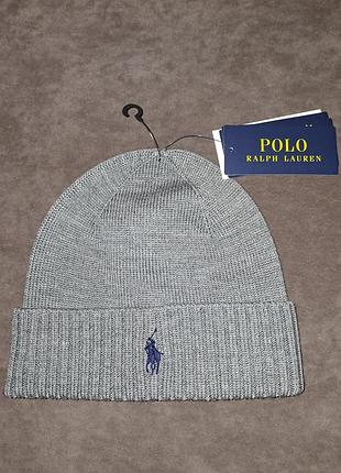 Шапка унісекс polo ralph lauren сіра one size мериносова шерсть,покупалась в испании в магазине  polo ralph lauren.