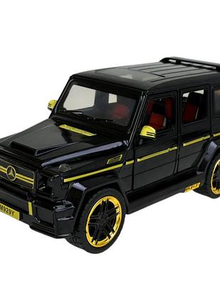 Іграшкова моделька автопром mercedes-benz g63 інерційна металева із світловими ефектами чорна (ap7717bk)