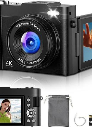 Цифровая фотокамера 4k roqioo digital camera dc03 50 мп камера с поворотным экраном