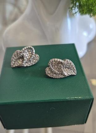 Сережки для жінок срібні серце