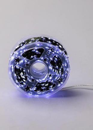 Світлодіодна usb-гірлянда «роса» 20 м на 200 led з теплим світлом, зеленим дротом і захистом ip65