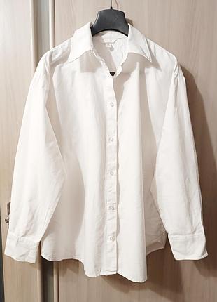 Плотна котонова сорочка рубашка h&m оверсайз