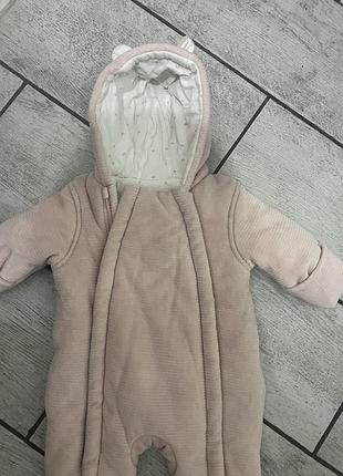 Зимовий комбінезон для дітей, рожевий, байковий